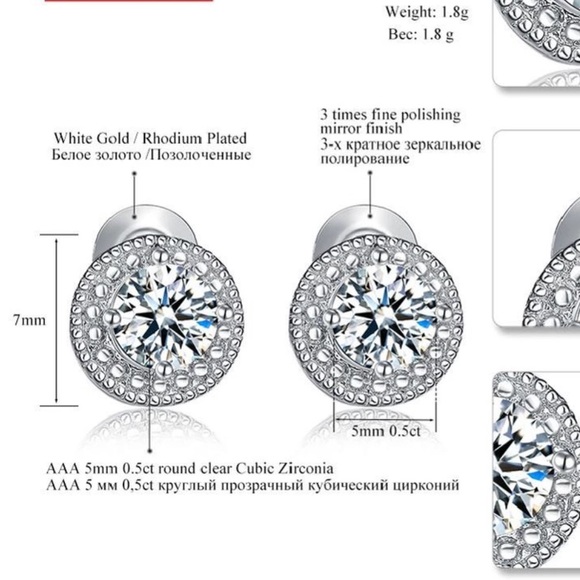 Gold Plated Stud Earrings - Picture 4 of 5